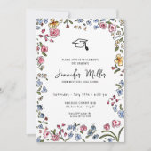 Whimsicalbloms handgezeichnete Graduierungspartei  Feiertagskarte (Vorderseite)