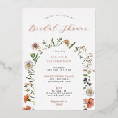 WhimsicalBoho Spring Wildblume Arch Brautparty Folieneinladung (Vorderseite)