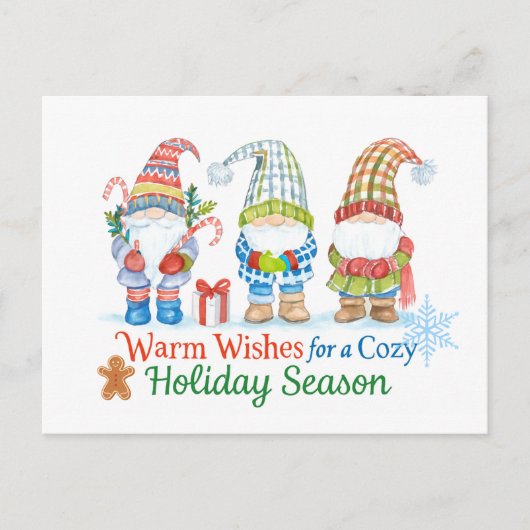 Whimsicale wishes for cozy holiday season postkarte (Vorderseite)