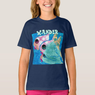 Whimsicaler abstrakter Fisch-Trio Blau Personalisi T-Shirt