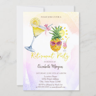 Whimsicaler Ananas-Cocktail-Zitronen-Ruhestand  Einladung