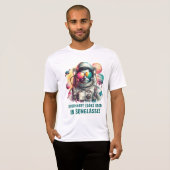 Whimsicaler Astronaut mit Sonnenbrille – Weltraum T-Shirt (Vorne ganz)