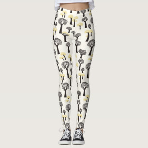 Whimsicaler Baobab-Baum-Muster Leggings