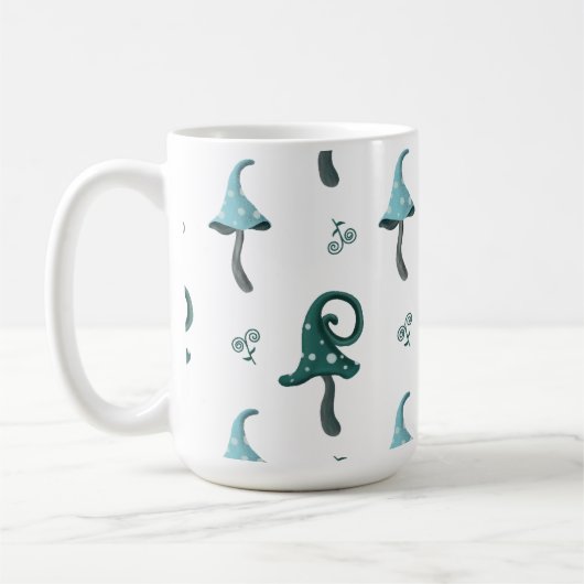 Whimsicaler Blaupilz-Muster-Becher Kaffeetasse (Links)