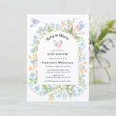 Whimsicaler Blumenbogen Baby Shower Einladung (Stehend Vorderseite)