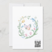 Whimsicaler Blumenbogen Baby Shower Einladung (Rückseite)