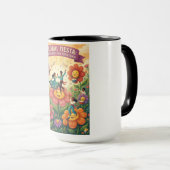 Whimsicaler "Blumenfest"-Poster - Singende Blumen Tasse (VorderseiteRechts)