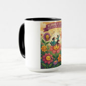 Whimsicaler "Blumenfest"-Poster - Singende Blumen Tasse (Vorderseite Links)
