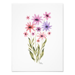 Whimsicaler Blumenstrauß-Foto-Print Fotodruck