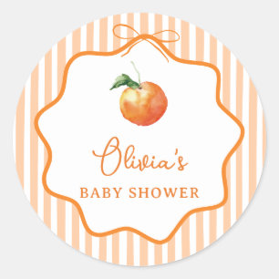 Whimsicaler Bogen Orange Kleiner Schatz Baby Showe Runder Aufkleber