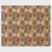 Whimsicaler Boho-Mehrfarben-Herbstlaub Geschenkpapier (Flach)