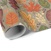 Whimsicaler Boho-Mehrfarben-Herbstlaub Geschenkpapier (Rolleneckpunkt)