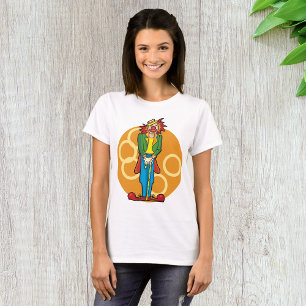 Whimsicaler Cartoon-Clown mit hellen Farben T-Shirt