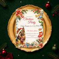 Whimsicaler Deutsche Schäferhund-Weihnachtsfeier