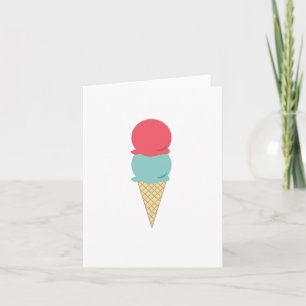 Whimsicaler Doppelkugel-Eiscreme-Waffel Karte