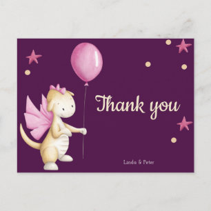 Whimsicaler Drachen-Baby-Einweihung - Danke schön Postkarte