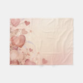 Whimsicaler Dusty Rose Herz Kaskade Abstract Fleecedecke (Vorderseite (Horizontal))