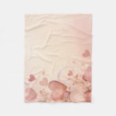 Whimsicaler Dusty Rose Herz Kaskade Abstract Fleecedecke (Vorderseite)