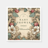 Whimsicaler Erdbeerwald-Baby-Party Serviette (Vorderseite)