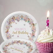Whimsicaler Feen-Garten zum 2. Geburtstag Pappteller
