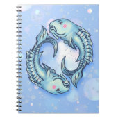 Whimsicaler Fische-Träumer-Mädchen-Himmel Meer Grü Notizblock (Vorderseite)