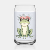 Whimsicaler Frosch mit Blumen Cottagecore-Kunst Dosenglas (Rückseite)