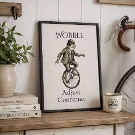Whimsicaler Froschposter "Wackeln, Anpassen, Weite Poster