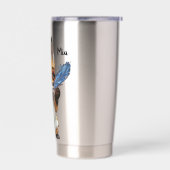 Whimsicaler Fuchs mit einer Feder Thermobecher (Links)