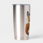 Whimsicaler Fuchs mit einer Feder Thermobecher (Rechts)