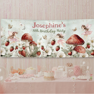 whimsicaler Geburtstag mit Feen im Garten lange be Banner
