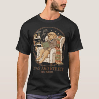 Whimsicaler Golden Retriever beim Lesen von Bücher T-Shirt