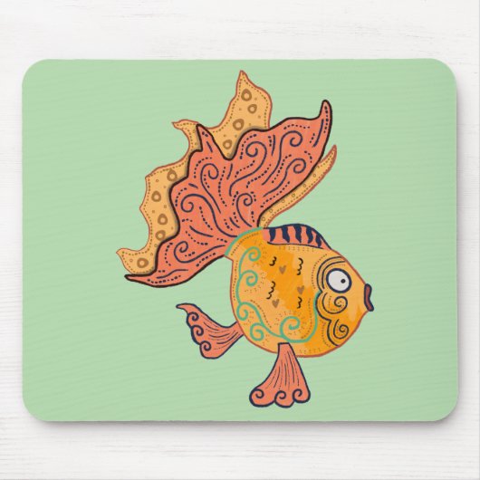 Whimsicaler Goldfisch im Boho-Stil | Fantasie mit  Mousepad (Vorne)