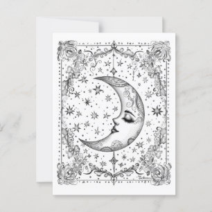 Whimsicaler Halbmond Eigenes Farbdesign Postkarte