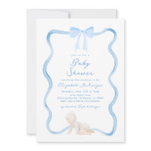 Whimsicaler handgezeichneter blauer Bogen Junge Ba