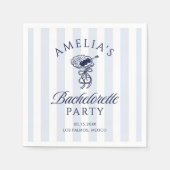 Whimsicaler handgezeichneter Cocktail-Junggesellin Serviette (Vorderseite)