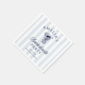 Whimsicaler handgezeichneter Cocktail-Junggesellin Serviette (Ecke)
