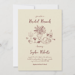 Whimsicaler handgezeichneter handschriftlicher Bra Einladung
