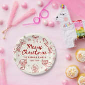 Whimsicaler handgezeichneter Weihnachtsfeier Pappteller (Party)