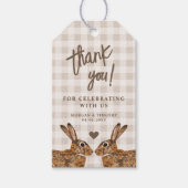 Whimsicaler Hase Hasen Liebeshochzeit Danke Geschenkanhänger (Vorderseite)