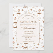 Whimsicaler Herbstwald-Babyshower Einladung (Vorderseite)