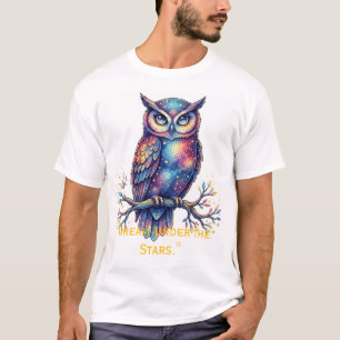 Whimsicaler Himmelskörper Kosmischer Eulen-Fantasy T-Shirt