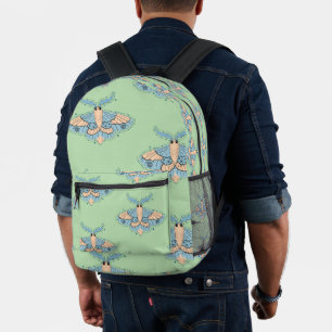 Whimsicaler Himmelsnachtfalter — Sanftes Blau und  Bedruckter Rucksack