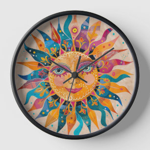 Whimsicaler Himmelssonne Uhr