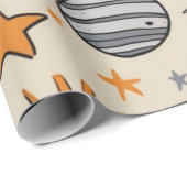 Whimsicaler himmlischer Gekritzel Geschenkpapier (Rolleneckpunkt)
