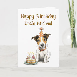 Whimsicaler Jack Russell Hund Geburtstagskarte Karte