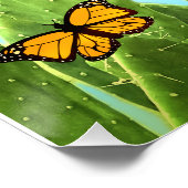 Whimsicaler Kaktus und Schmetterlinge Poster (Ecke)
