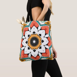 Whimsicaler Korallen-Türkis-Orange-Tier-Kaleidosko Tasche