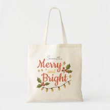 Whimsicaler moderner Weihnachts-Totebeutel