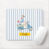 Whimsicaler Motorrad am Meer Mousepad (Mit Mouse)