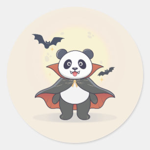 Whimsicaler Panda-Zauberer mit magischem Hut Runder Aufkleber